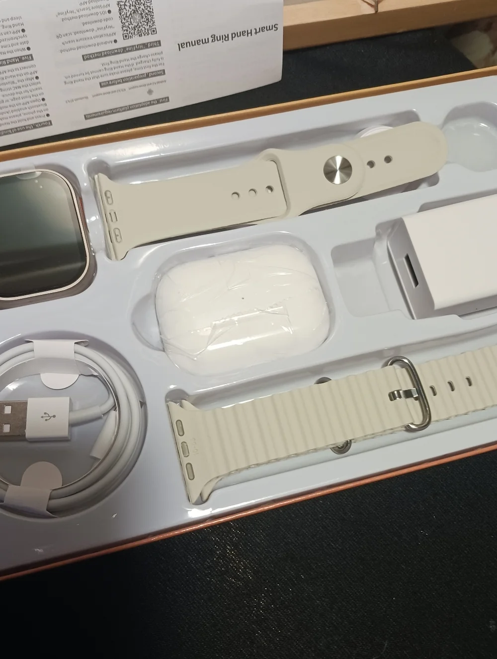 Smartwatch with Light Grey Band and Gold Case - X9 Series